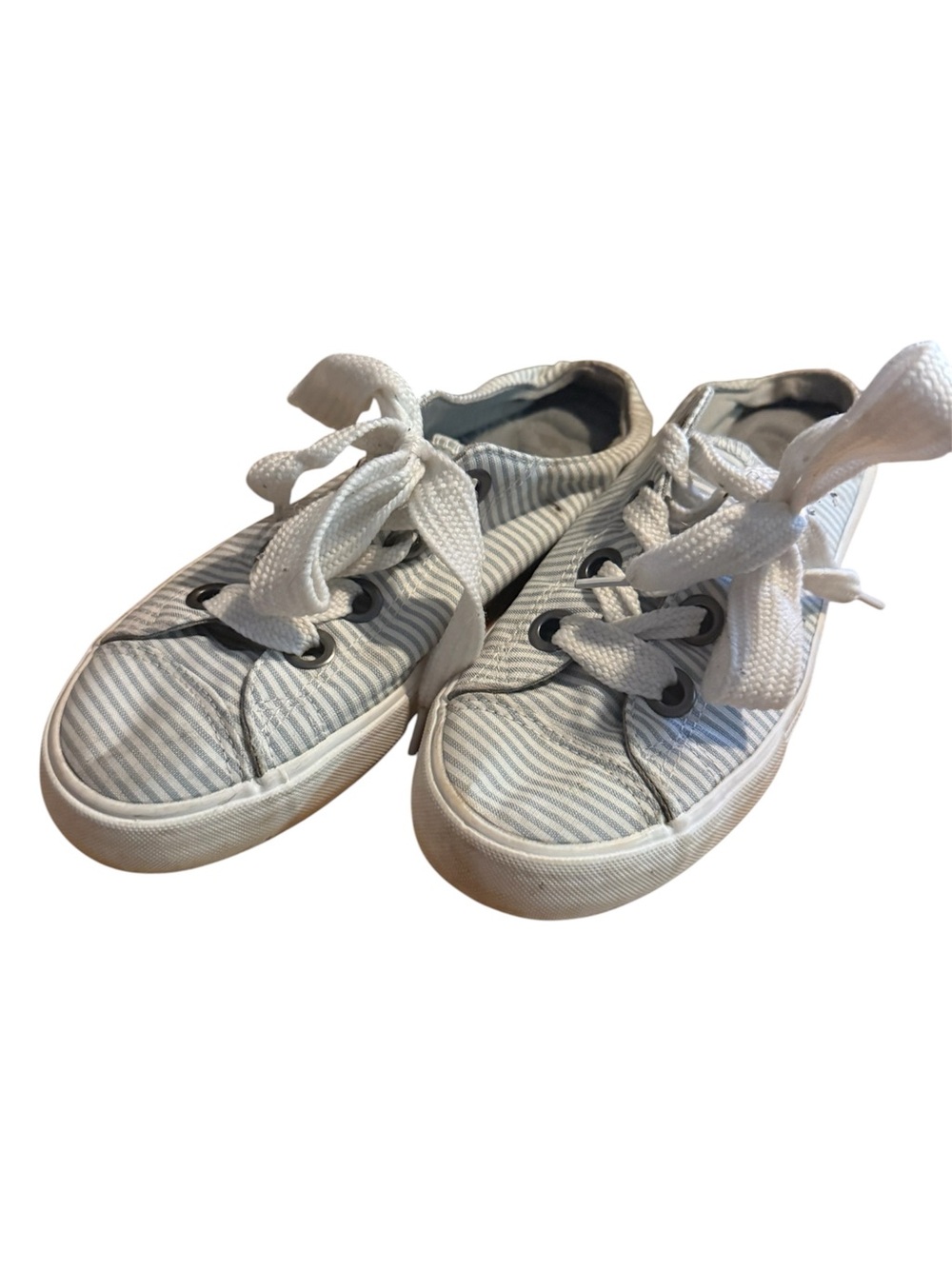 Rocket Dog Women's Striped Lace-Up Sneakers - White and Light Gray